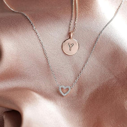 Bulk Pink Heart Necklace 14K Gold Plated O-chain Pendant Necklaces Diamond Necklace Jewelry for Women Wholesale