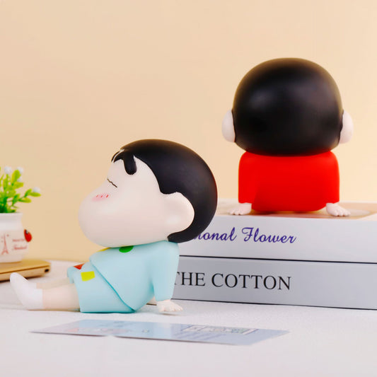 Cartoon Cute Shin Lazy Phone Stand Resin Desktop Decor for Home Office Perfect Birthday Gift for Boys