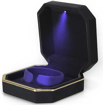 Bulk Velvet Jewelry Boxes LED Light Bracelet Box for Women Girl Gifts Wholesale