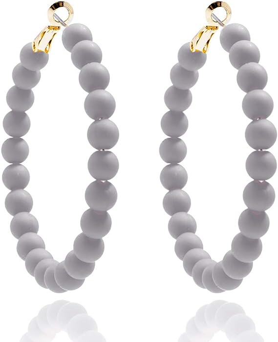 Bulk Korean Style Earrings Beaded Wood Earrings Bohemian Circle Dangle Earrings for Women Girls' Gifts Wholesale
