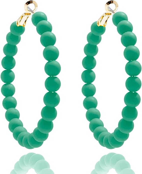 Bulk Korean Style Earrings Beaded Wood Earrings Bohemian Circle Dangle Earrings for Women Girls' Gifts Wholesale