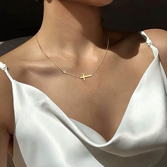 Bulk Cross Necklace Dainty Cross Pendant Necklace for Women Wholesale
