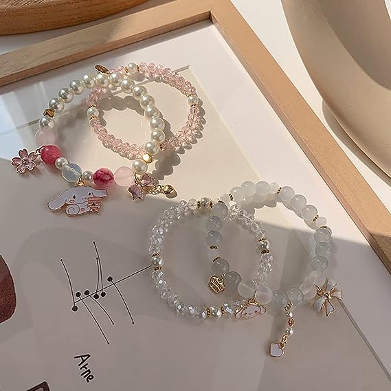 Bulk Pearl Bracelets for Women Crystal  Bracelet Elastic Kawaii Friendship Bracelet Beads for Girls Women Jewelry Wholesale