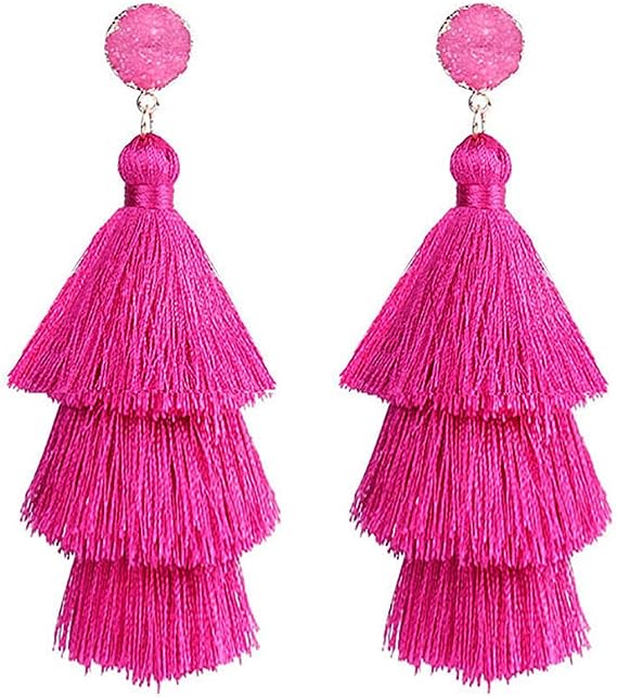 Bulk Tassel Earrings Layered Dangle Tassel Earrings Drop Stud Earrings Jewelry for Women Teen Girls Wholesale