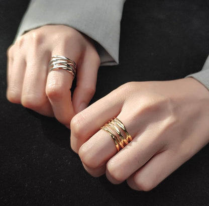 Bulk Rings Women Plated Open Ring Line Twisted Ring Wholesale