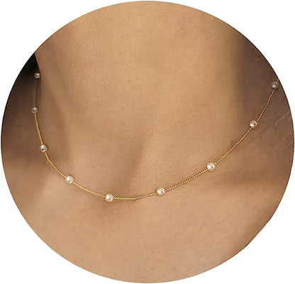Bulk Fresh Water Pearl Necklace O-chain Pearl Necklace for Women Girls Jewelry Gifts Wholesale