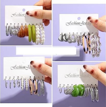 Bulk Earrings Set for Women 36 Pairs Fashion Hypoallergenic Pearl Earrings for Women's Birthday Party Jewelry Gift Wholesale