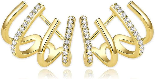 Bulk Diamond Earrings Leverback Hoop Stud Earrings for Women Gifts Wholesale