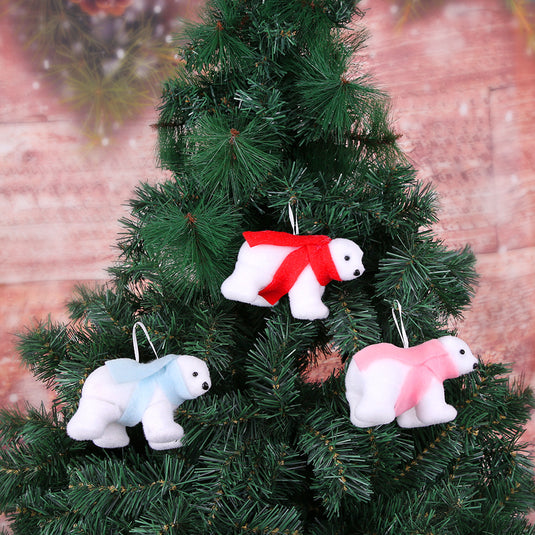 Bulk Christmas Ornaments 2023 Polar Bear Doll Accessories for Christmas Tree Tabletop Decoration Wholesale