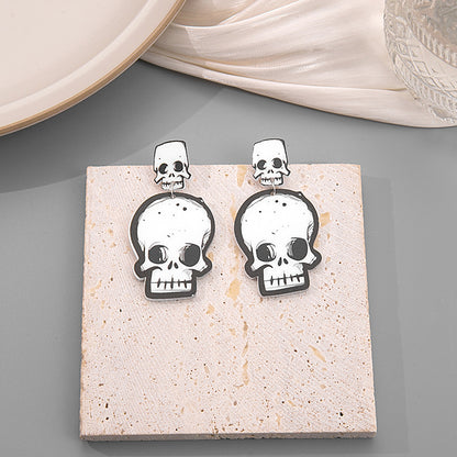 Bulk Halloween 2023 Dangle Earrings Skull Acrylic Earrings Wholesale