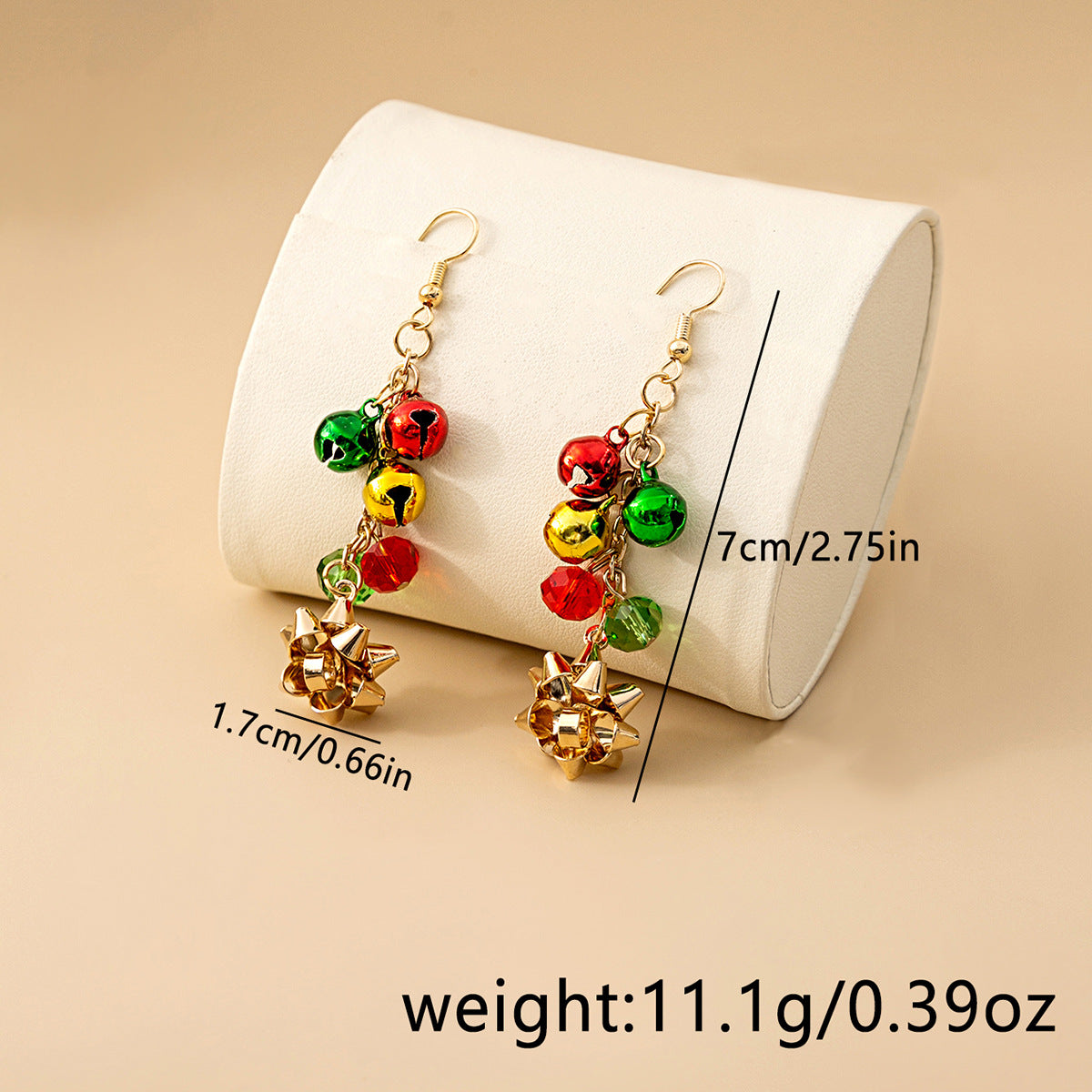 Bulk Christmas 2023 Colorful Bells Tassel Earrings for Women Wholesale