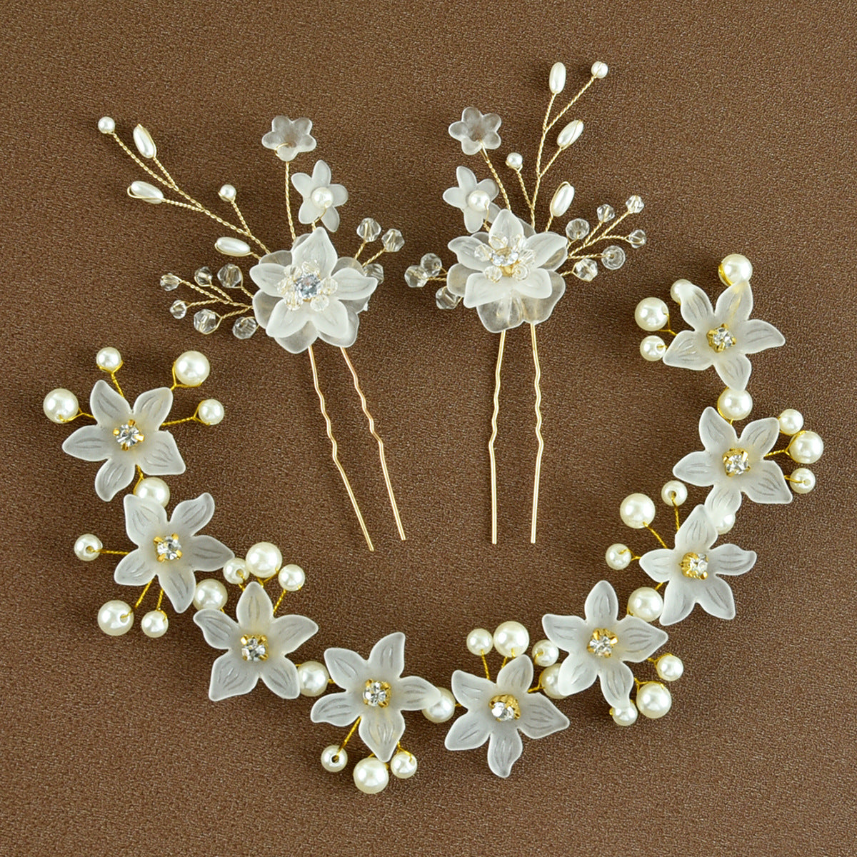 Bulk Hair Accessory Women Flower Pearl Hairpin Hair Band Sets for Wedding Party Gifts Wholesale