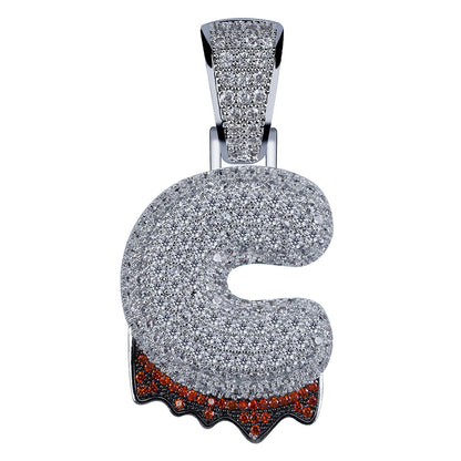 Bulk 14K Initial Letter Necklace for Men with Diamond Pendant Hip Hop Twist Chain Necklace Wholesale
