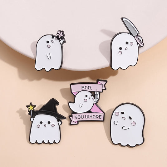 Bulk Halloween 2023 Brooch Pins Cartoon Little Ghost Brooch Sets Wholesale