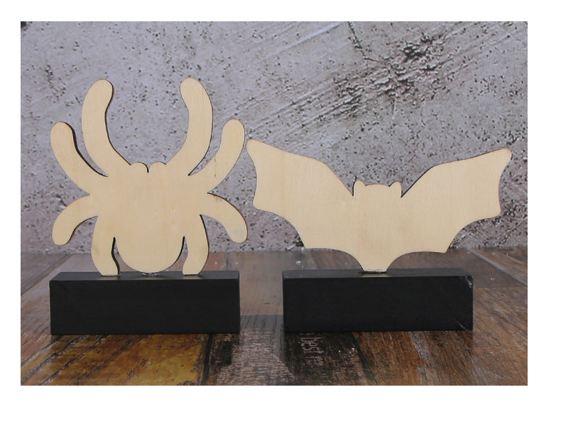 Bulk Halloween 2023 Decorations Wooden Spider Bat Sign Ornaments Wholesale