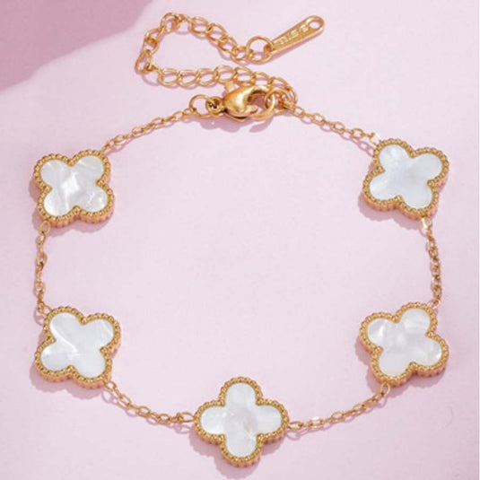 Bulk Four Leaf Clover Bracelet Two-Sided Adjustable Cute Bracelet for Women Bracelet Accessories Jewelry Gifts Wholesale