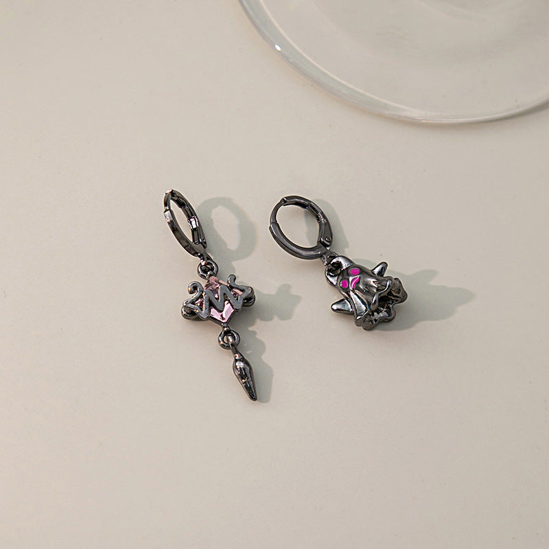 Bulk Halloween 2023 Drop Earrings for Women Faint Pink Diamond Cross Earrings Wholesale
