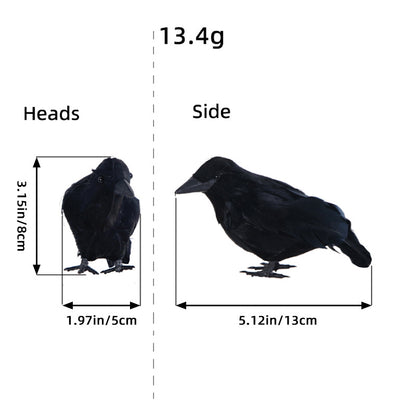 Bulk Halloween 2023 Decorations Simulated Feather Crow Photography Props for Desktop Decor Wholesale