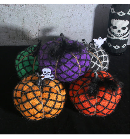 Bulk Halloween 2023 Pumpkin Ornaments Handmade Knitting Props Party Decorations Wholesale