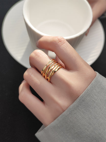 Bulk Rings Women Plated Open Ring Line Twisted Ring Wholesale