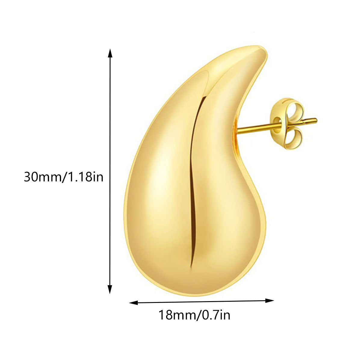 Bulk Chunky Gold Earrings Lightweight Waterdrop Hollow Open Hoops Hypoallergenic Gold Plated Earrings for Women Girls Wholesale