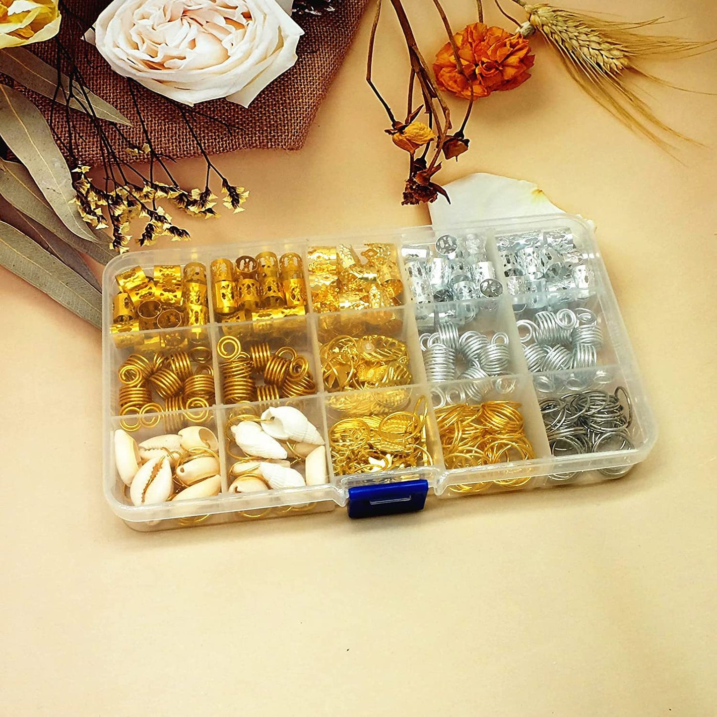 Bulk Hair Accessory for Women 230 Pcs Hair Jewelry for Braids Loc Jewelry Hair Decorations Leaf Pendant Hair Accessories Adjustable Spring Hair Charms Hair Rings for Braids Wholesale
