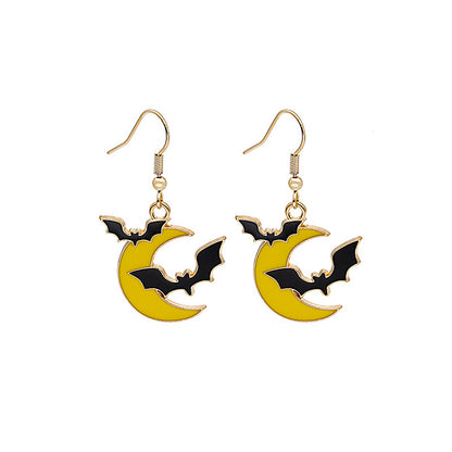 Bulk Halloween 2023 Earrings Gothic Bat Magic Hat Kitten Cartoon Earrings for Women Men Gifts Wholesale