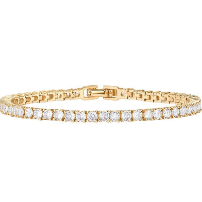 Bulk Gold Bangle Bracelets for Women Gold Plated 4mm Cubic Zirconia Tennis Bracelet Charms for Women Wholesale