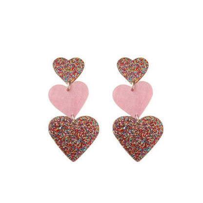 Bulk Pink Heart Earrings Taylor Heart-shaped Drop Earrings for Women Acrylic Korean Style Earrings Valentine's Day Mother's Day Girlfriends' Gifts Dangle Earrings Wholesale